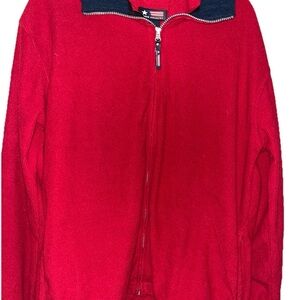 Free Country Men’s Zip Up Fleece Jacket Size Medium Red C-5